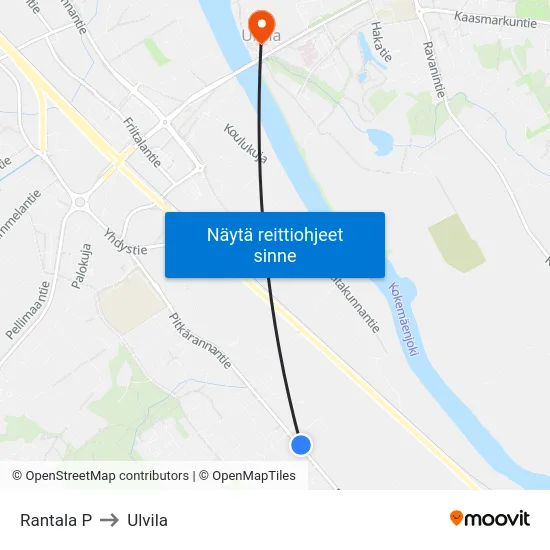 Rantala P to Ulvila map