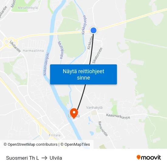 Suosmeri Th L to Ulvila map