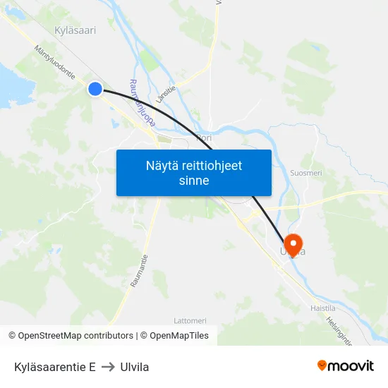 Kyläsaarentie E to Ulvila map