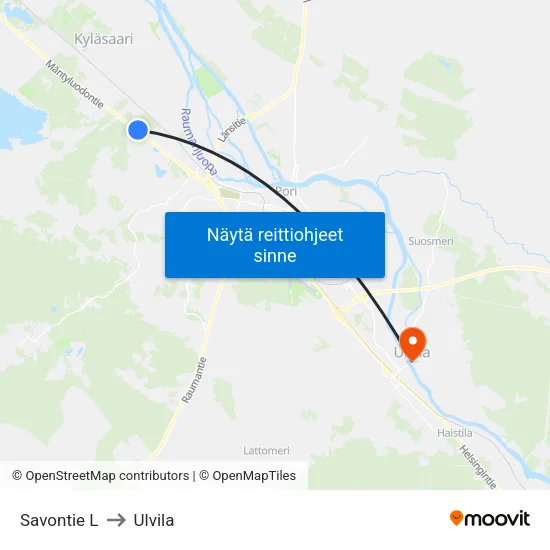 Savontie L to Ulvila map
