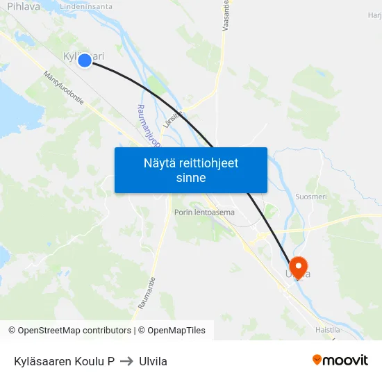 Kyläsaaren Koulu P to Ulvila map