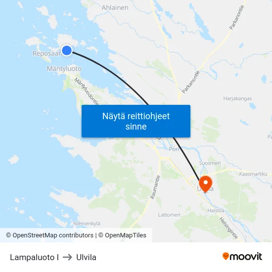 Lampaluoto I to Ulvila map