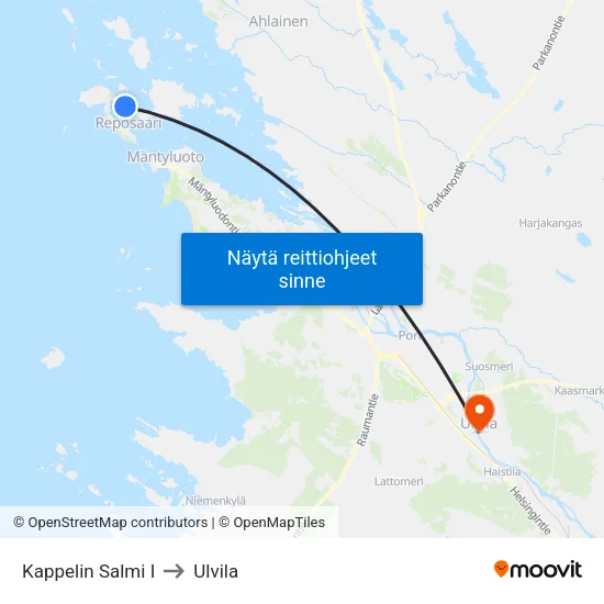 Kappelin Salmi I to Ulvila map