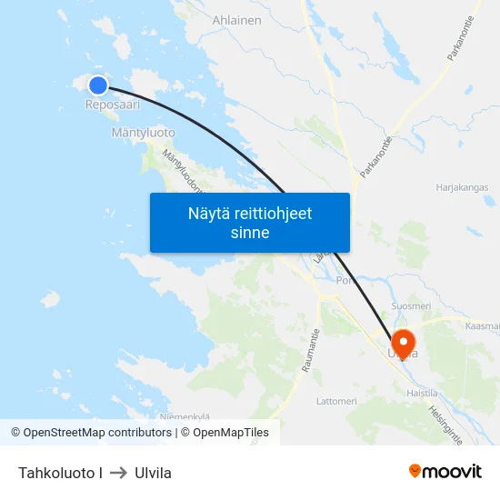 Tahkoluoto I to Ulvila map