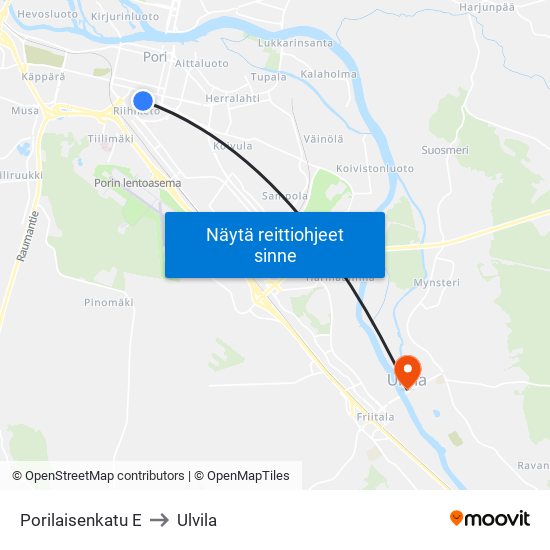 Porilaisenkatu E to Ulvila map