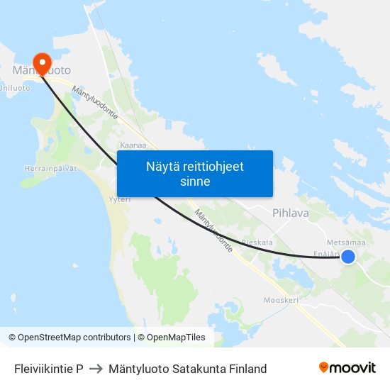 Fleiviikintie P to Mäntyluoto Satakunta Finland map