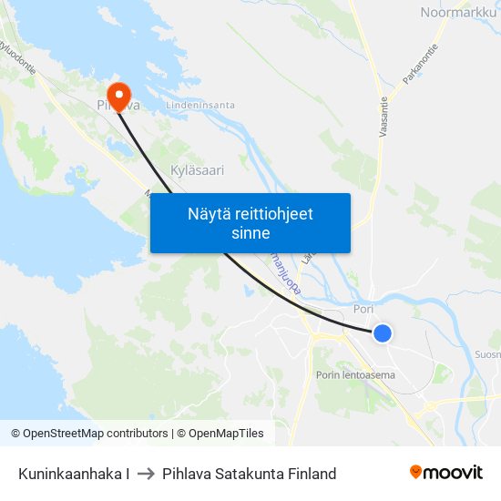 Kuninkaanhaka I to Pihlava Satakunta Finland map