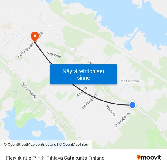 Fleiviikintie P to Pihlava Satakunta Finland map