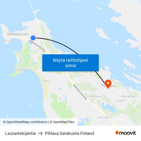 Lautantekijäntie to Pihlava Satakunta Finland map