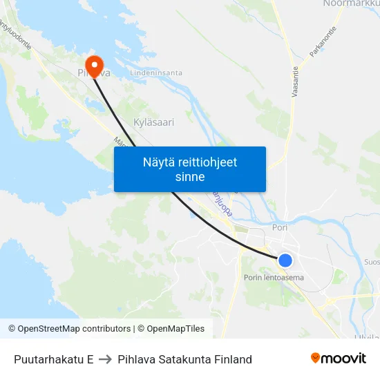 Puutarhakatu E to Pihlava Satakunta Finland map