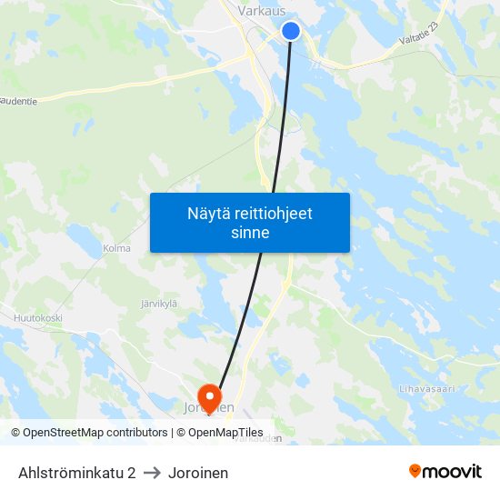 Ahlströminkatu 2 to Joroinen map