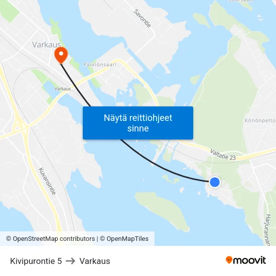 Kivipurontie 5 to Varkaus map