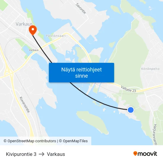 Kivipurontie 3 to Varkaus map