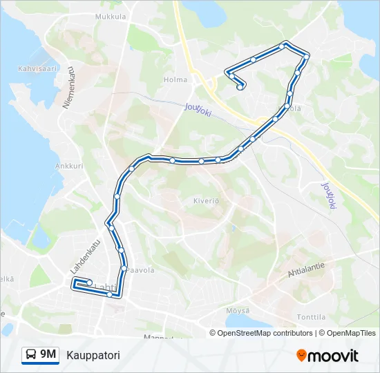 9M Bus Line Map