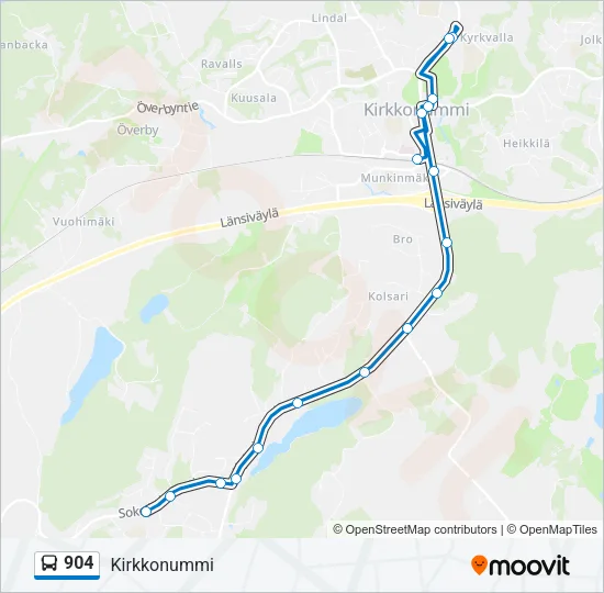 904 Bus Line Map