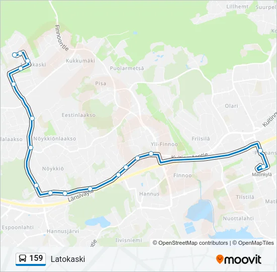 159 Bus Line Map