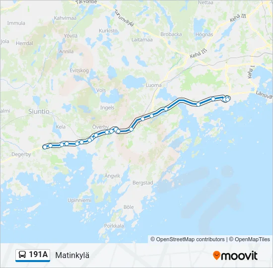 191A Bus Line Map