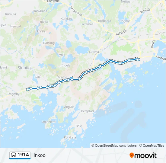 191A Bus Line Map