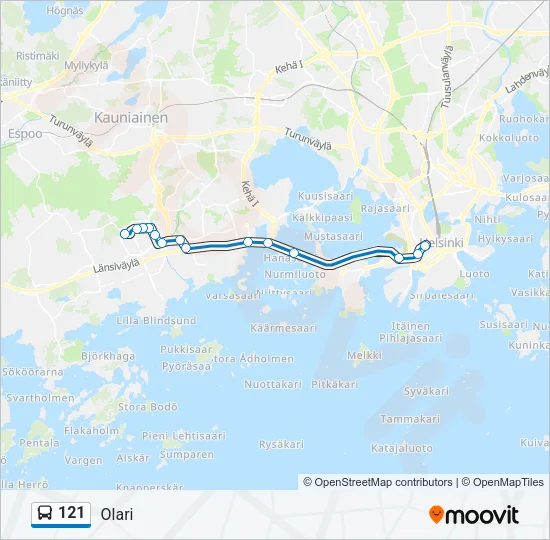 121 Bus Line Map