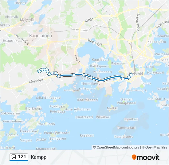 121 Bus Line Map