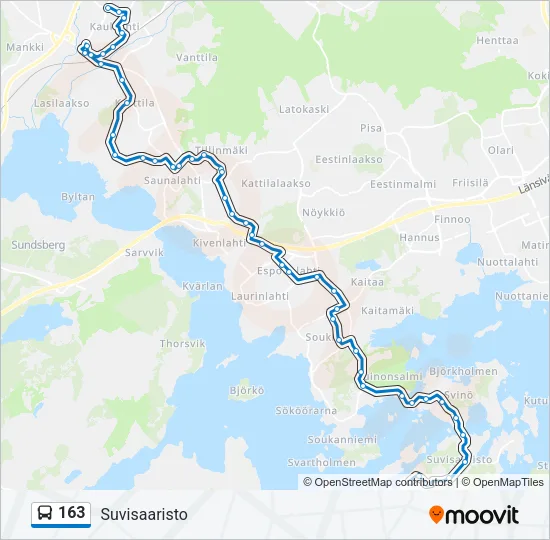 163 Bus Line Map