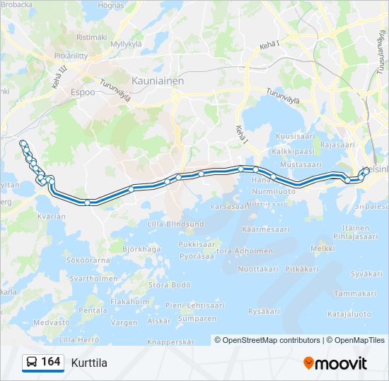 164 Bus Line Map
