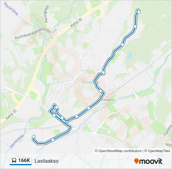 166K Bus Line Map