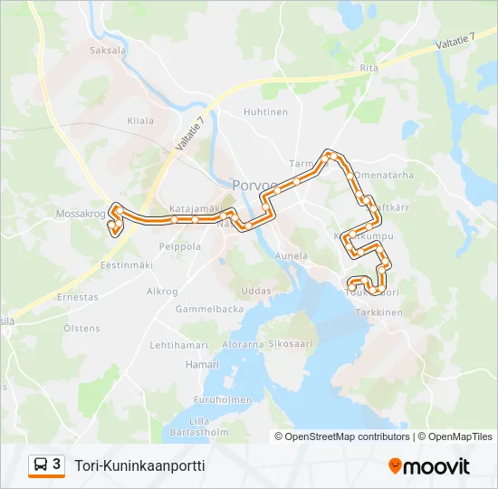 3 Bus Line Map