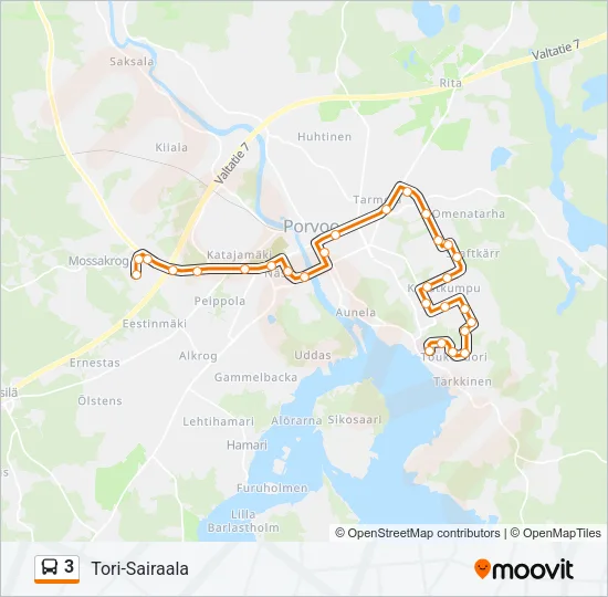 3 Bus Line Map