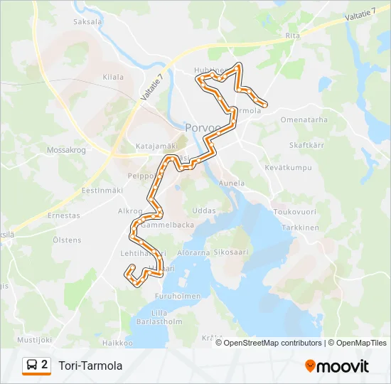 2 Bus Line Map