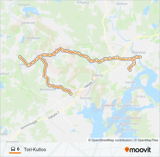 6 Bus Line Map