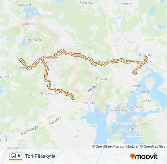 6 Bus Line Map