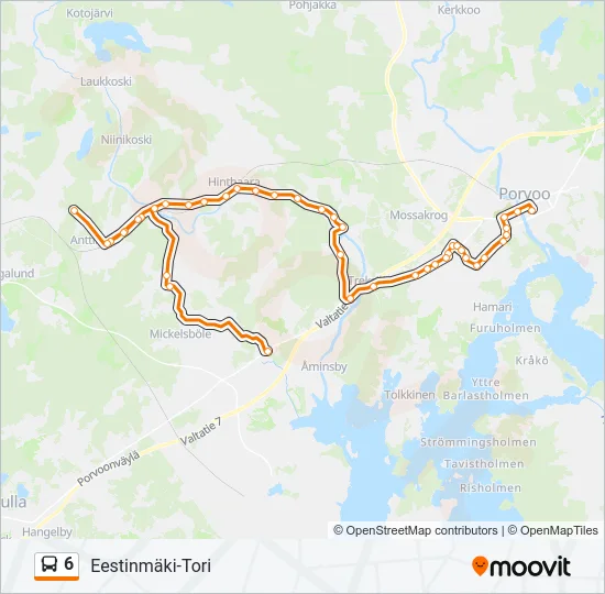 6 Bus Line Map
