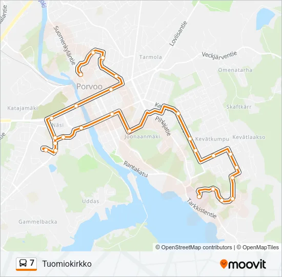 7 Bus Line Map