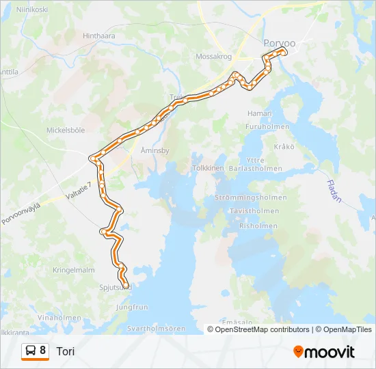 8 Bus Line Map