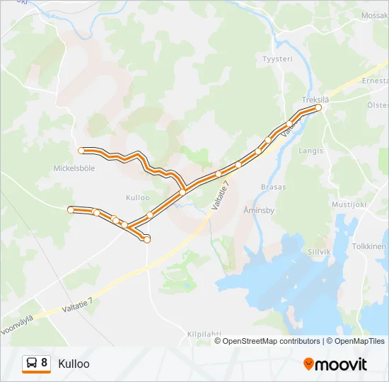 8 Bus Line Map