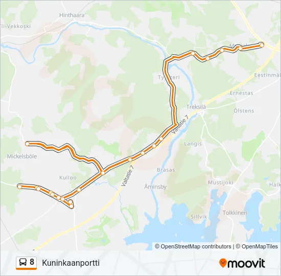 8 Bus Line Map