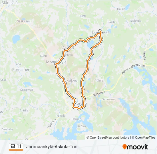 11 Bus Line Map