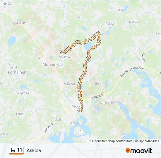11 Bus Line Map