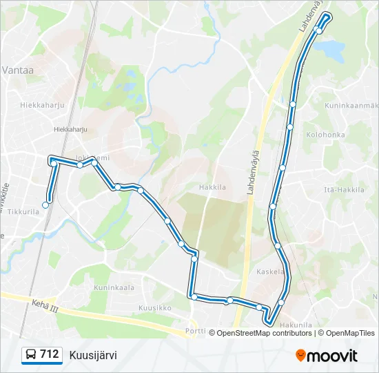 712 Bus Line Map