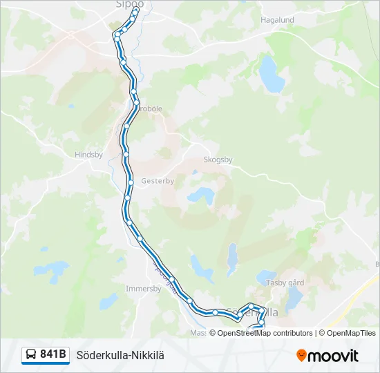 841B Bus Line Map