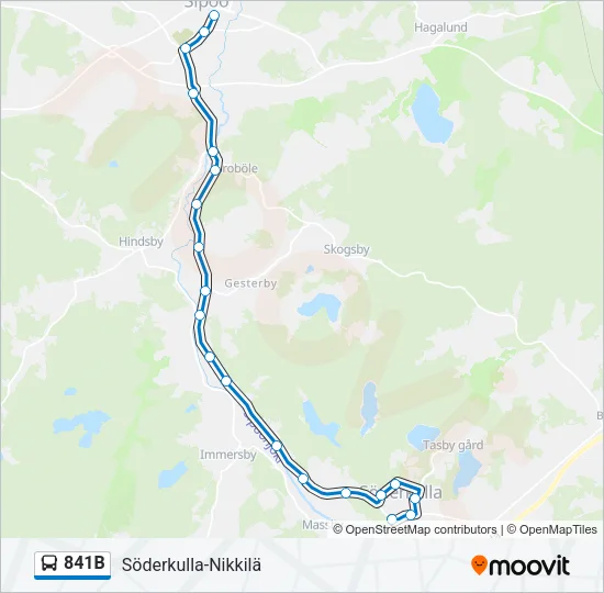841B Bus Line Map