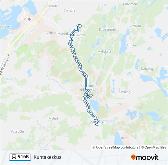 916K bus Line Map