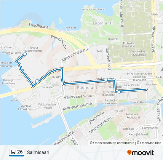 26 Bus Line Map