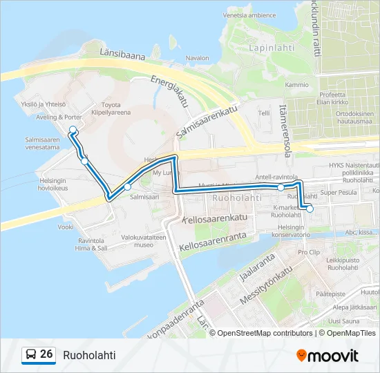 26 Bus Line Map