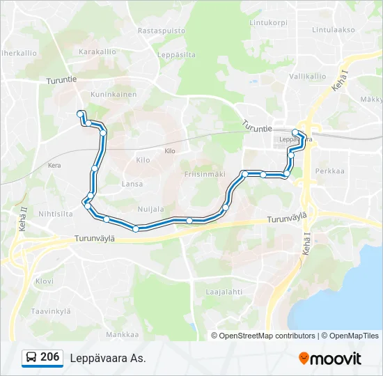 206 Bus Line Map