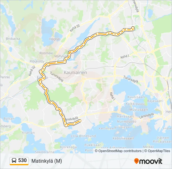 530 Bus Line Map