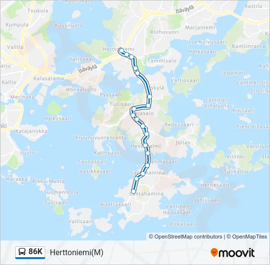 86K Bus Line Map