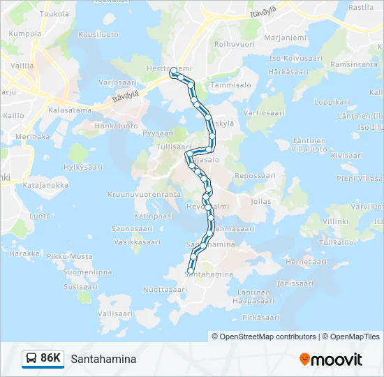 86K Bus Line Map