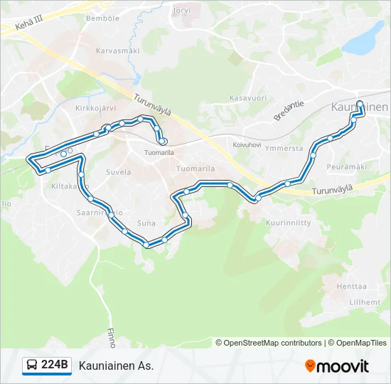 224B Bus Line Map
